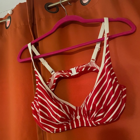 Por Moi bikini top large red and black underwire size 38DD - Picture 1 of 3